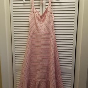 Anthropologie Odille Pink Stripe Halter Dress